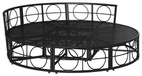 Cama lounge de exterior sem toldo vime PE preto
