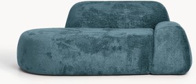 Sofá em teddy-bouclé com chaise longue Wolke (2 lugares)