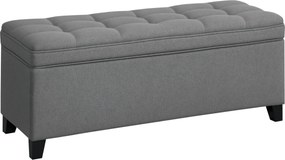 HOMCOM Banco de Armazenamento com 2 Dobradiças de Segurança Tampa Rebatível para Quarto Sala de Estar 120x40x48 cm Cinza Escuro | Aosom Portugal