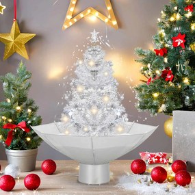 Árvore de Natal com neve base formato guarda-chuva 75 cm branco