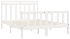 Estrutura de cama 120x200 cm pinho maciço branco