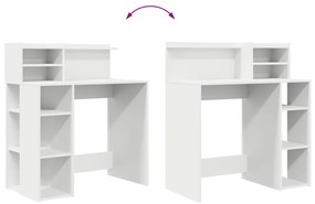 Mesa com Armazenamento Branca 90x48x101.5 cm Madeira Engenheirada