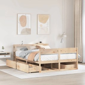 vidaXL Cama sem colchão 120x190 cm madeira de pinho maciça