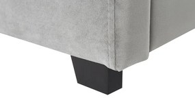 Cama de casal com arrumação em veludo cinzento claro 180 x 200 cm VAUCLUSE Beliani