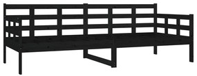 Sofá-cama 80x200 cm madeira de pinho maciça preto