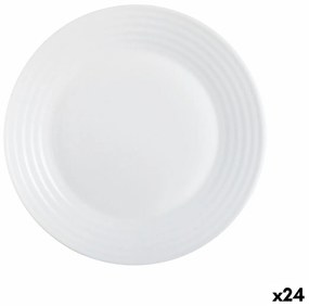 Prato de Sobremesa Luminarc Harena Branco Vidro (19 cm) (24 Unidades)