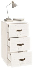 Mesa de cabeceira 40x40x75 cm madeira de pinho maciça branco