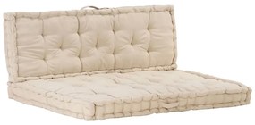 Almofadões p/ sofá de paletes 2 pcs algodão bege