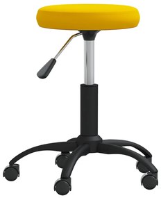 Cadeira de escritório giratória veludo amarelo mostarda