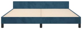 Estrutura de cama sem colchão 180x200 cm veludo azul-escuro