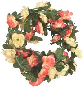 Grinaldas de flores de Natal 6 pcs 240 cm rosa e champanhe