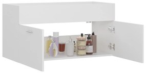Armário de lavatório derivados de madeira branco