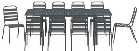 Conjunto de Jantar de 11 Peças 11 pcs Cinzento Largo Metal