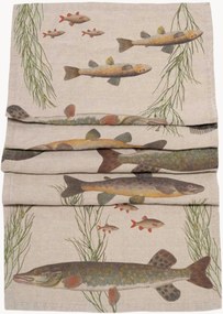 Corredor de mesa em linho Freshwater Fish