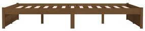 Estrutura de cama 140x190 cm madeira maciça castanho-mel