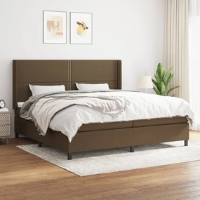 vidaXL Cama com molas/colchão 200x200 cm tecido castanho-escuro