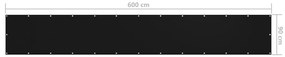 Tela de varanda 90x600 cm tecido Oxford preto
