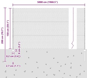 Posts de Cerca vidaXL 22 pcs Canal U 150 cm Aço Galvanizado