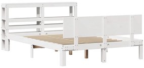 Estrutura de cama c/ cabeceira sem colchão 140x200 cm branco
