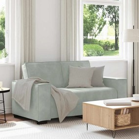 vidaXL Sofá de 2 lugares 120 cm veludo cinzento-claro