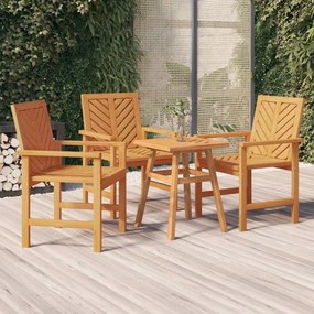 Cadeiras de jantar para jardim 3 pcs acácia maciça