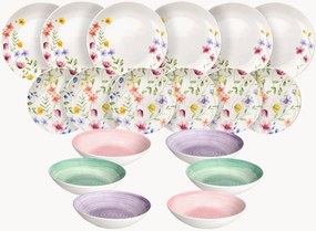 Conjunto de loiça em porcelana Madison Petals, 6 pessoas, conjunto de 18