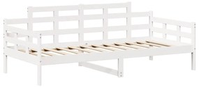 Sofá-cama com telhado 90x200 cm madeira de pinho maciça branco