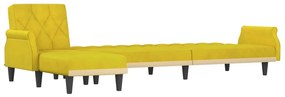 Sofá-cama em forma de L 271x140x70 cm veludo amarelo