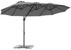 Guarda-sol cantilever de jardim Antracite 372 x 198 x 253 cm