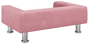 Sofá infantil 70x45x26,5 cm veludo rosa