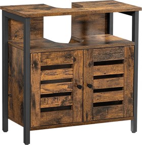 Móvel de Casa de banho estilo vintage 60 x 30 x 60 cm Castanho Vintage-preto