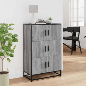 Armário alto 68x35x106,5 cm madeira e metal cinza sonoma