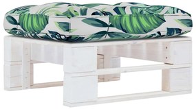 Otomano de paletes para jardim pinho impregnado branco
