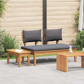 vidaXL Banco de jardim 2 pcs Castanho Madeira de teca maciça