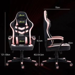 Vinsetto Cadeira Gaming Cadeira de Escritório Ergonómica com Altura Re