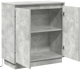 Buffet vidaXL com LED Cinza Concreto 71x34,5x75 cm de madeira engenhei