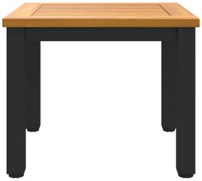 vidaXL Mesa de Exterior Natural e Preto 45 x 45 x 38 cm