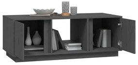 Mesa de centro 110x50x40 cm madeira de pinho maciça cinzento