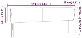 Cabeceira de cama c/ abas tecido 163x23x78/88 cm preto