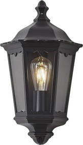 Lanterna de parede exterior clássica preta IP44 - Havana Half