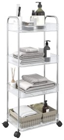 vidaXL Carrinho arrumação 4 camadas transparente 37x28x95 cm acrílico