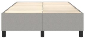 Estrutura de cama sem colchão 120x200 cm tecido cinzento-claro