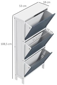 Sapateira Vertical Vergu com 3 Compartimentos - Design Nórdico