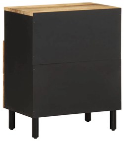 Mesa cabeceira 50x33x62cm madeira mangueira áspera maciça preto