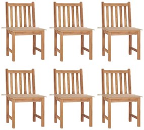 vidaXL Cadeiras de jardim 6 pcs c/ almofadões madeira de teca maciça