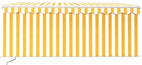 Toldo retrátil manual com estore 3x2,5 m amarelo e branco