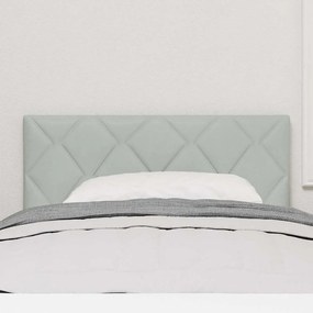Cabeceira com design de blocos de diamante em cinza claro, 100 cm de v