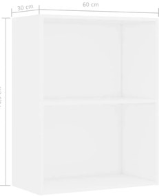 Estante com 2 prateleiras 60x30x76,5 cm contraplacado branco