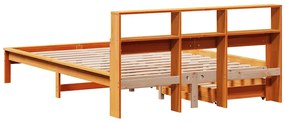 Cama com estante sem colchão 140x200 cm pinho maciço