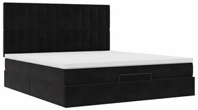 Estrutura de cama otomana com colchões 160x200 cm veludo preto